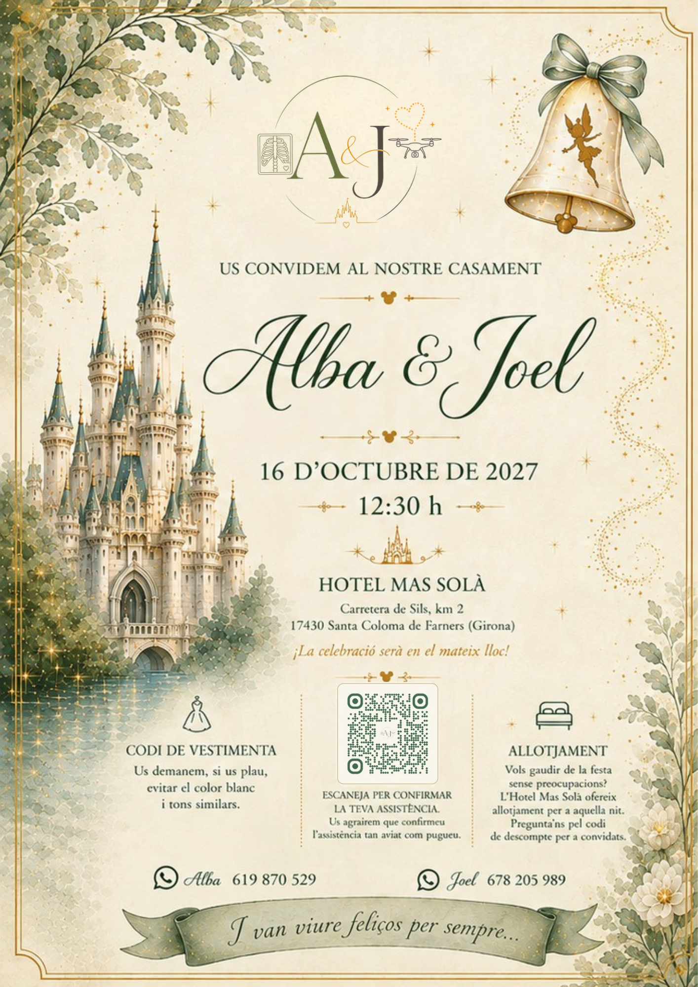 Invitació de casament Alba i Joel